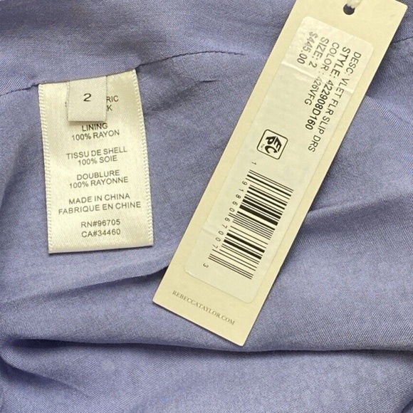 REBECCA TAYLOR Midi Slip Silk Dress Violet Fleur Sleeveless - Picture 12 of 12